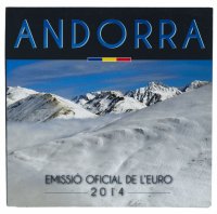 купить Андорра годовой набор монет евро 2014 (8 штук, UNC в официальном буклете)