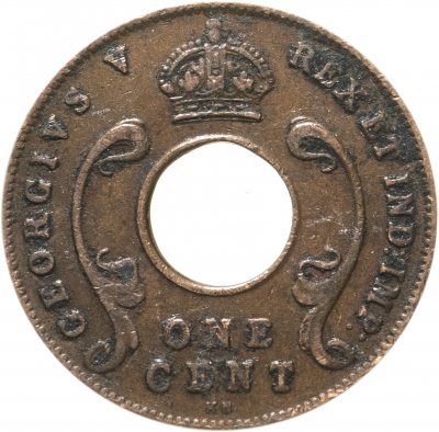 купить Британская Восточная Африка 1 цент (cent) 1924 "KN"