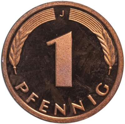 купить Германия 1 пфенниг (pfennig) 1998, знак монетного двора: "J" - Гамбург