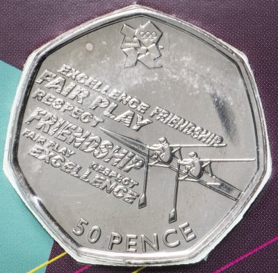 купить Великобритания 50 пенсов (pence) 2011 "XXX летние Олимпийские Игры, Лондон 2012 - Академическая гребля"