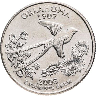 купить США 1/4 доллара (квотер, 25 центов) 2008 D "Штат Оклахома"