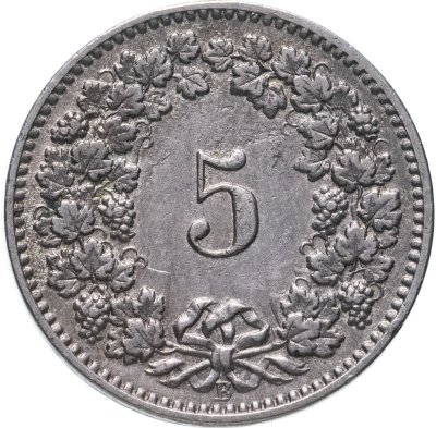 купить Швейцария 5 раппенов 1907