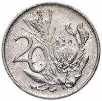 купить ЮАР 20 центов (cents) 1970-1990, случайная дата