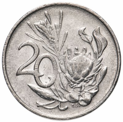 купить ЮАР 20 центов (cents) 1970-1990, случайная дата