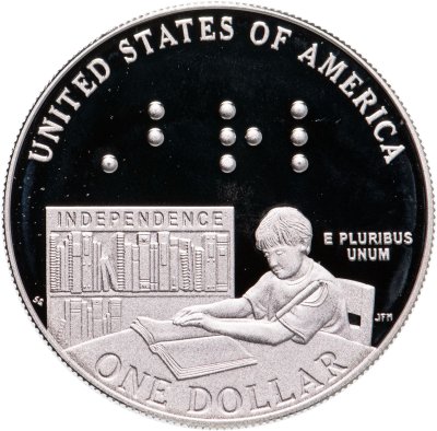 купить США 1 доллар (dollar) 2009 200 лет со дня рождения Луи Брайля