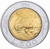 купить Сан-Марино 500 лир 1994 "Монте-Титано"