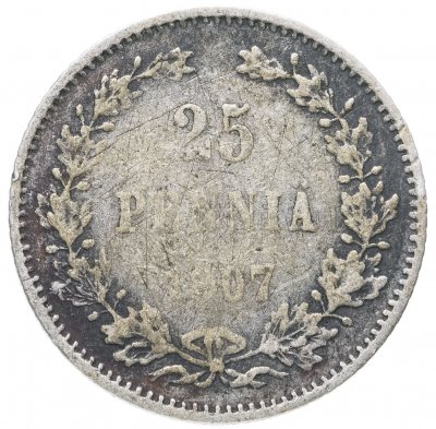 купить 25 пенни 1907 L, монета для Финляндии
