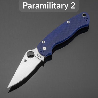 купить Складной нож Spyderco Paramilitary 2 Dark Blue, сталь S110V, рукоять G10, артикул C81GPDBL2, США