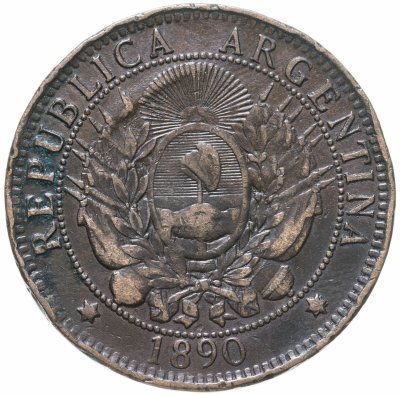 купить Аргентина 2 сентаво (centavos) 1890