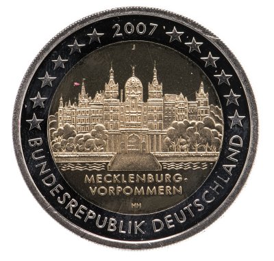 купить Германия 2 евро 2007 J "Федеральные земли Германии: Мекленбург - Передняя Померания"