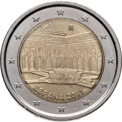 купить Испания 2 евро 2011 "ЮНЕСКО - Альгамбра, Хенералифе и Альбасин в городе Гранада"