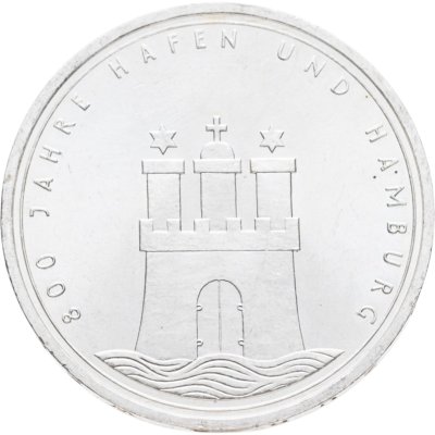 купить Германия 10 марок 1989 "800 лет Гамбургскому порту"