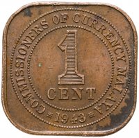 купить Малайя 1 цент (cent) 1943