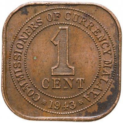 купить Малайя 1 цент (cent) 1943