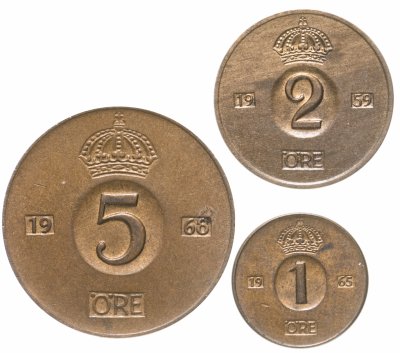 купить Швеция, набор из 3 монет 1953-1971