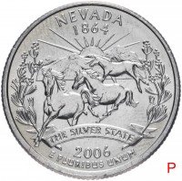 купить США 1/4 доллара (квотер, 25 центов) 2006 P "Штат Невада"