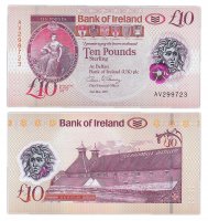 Купить Северная Ирландия 10 фунтов 2017 (Pick **) Bank of Ireland пластик