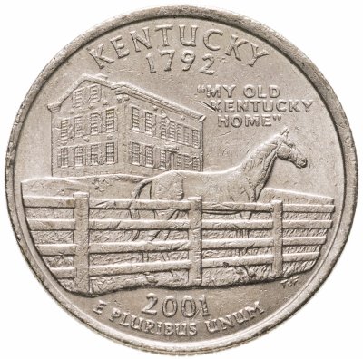 купить США 1/4 доллара (квотер, 25 центов) 2001 "Штат Кентукки"