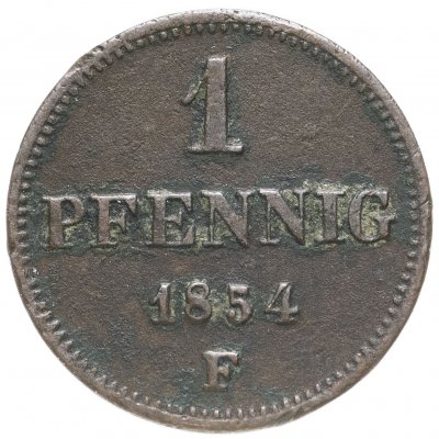 купить Германия (Саксония) 1 пфенниг 1854