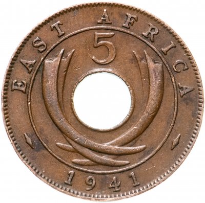 купить Британская Восточная Африка 5 центов (cents) 1941 I
