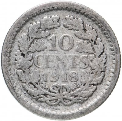 купить Нидерланды 10 центов (cents) 1918