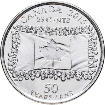 купить Канада 25 центов (cents) 2015 "50 лет флагу Канады"