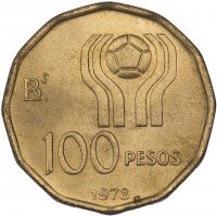 Купить Аргентина 100 песо 1978 Чемпионат мира по футболу 1978