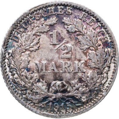 купить Германия 1/2 марки (mark) 1915 Знак монетного двора: "E" - Мульденхюттен