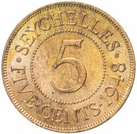 Купить Сейшельские острова 5 центов 1948