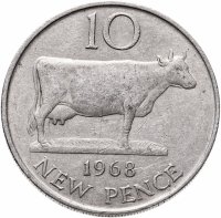 купить Гернси 10 новых пенсов (pence) 1968