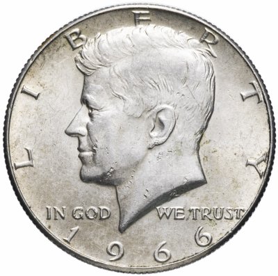 купить США 1/2 доллара (полдоллара, 50 центов, half dollar) 1966 серебро Кеннеди