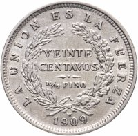 купить Боливия 20 сентаво 1909
