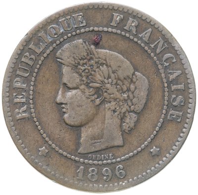 купить Франция 5 сантимов (centimes) 1896