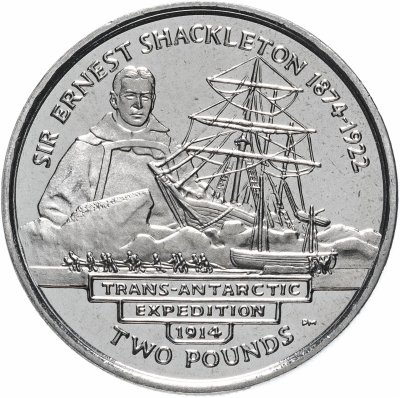 купить Южная Георгия 2 фунта (pounds) 2004 130 лет со дня рождения Эрнеста Генри Шеклтона