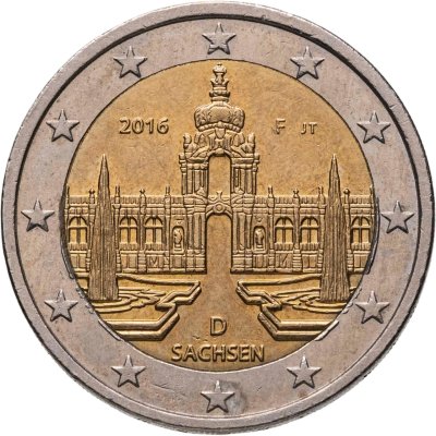 купить Германия 2 евро 2016 "Федеральные земли Германии: Саксония"