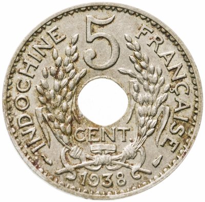 купить Французский Индокитай 5 сантимов (centimes) 1938