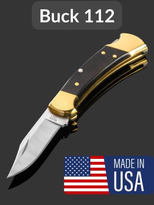 купить Складной нож Buck Ranger 112 Lockback (0112BRS), сталь 420HC, рукоять дерево, 2025 ГОД (фото не обновлено)