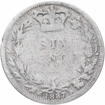 купить Великобритания 6 пенсов (pence) 1887 Старый портрет без короны