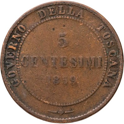 купить Италия Тоскана 5 чентезимо 1859