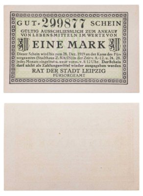 купить Германия нотгельд 1 марка 1919 Лейпциг