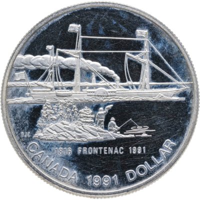 купить Канада 1 доллар (dollar) 1991 175 лет пароходу "Фронтенак"