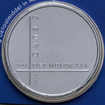 купить Нидерланды 5 евро (euro) 2022 Пит Мондриан. Нидерландский художник. CoinCard