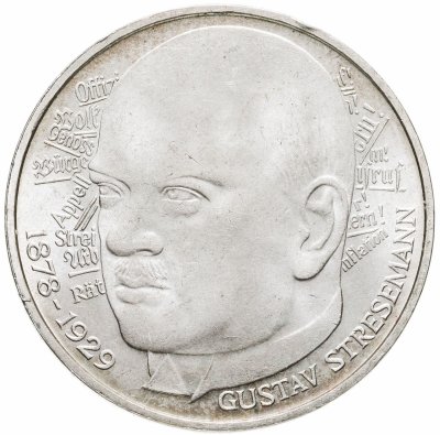 купить Германия 5 марок (deutsche mark) 1978 100 лет со дня рождения Густава Штреземана