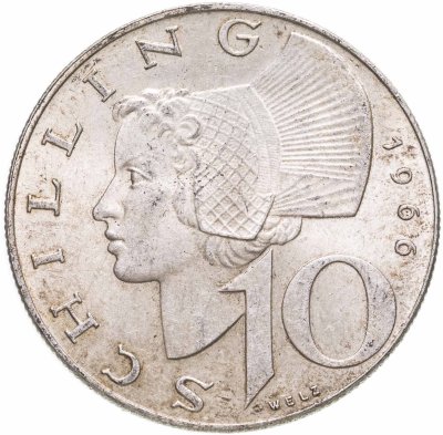 купить Австрия 10 шиллингов (shillings) 1966