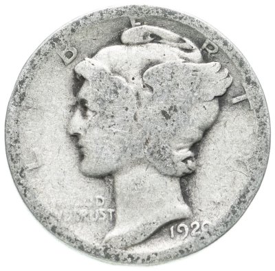 купить США 10 центов (дайм, one dime) 1920-1929, случайный год Mercury Dime