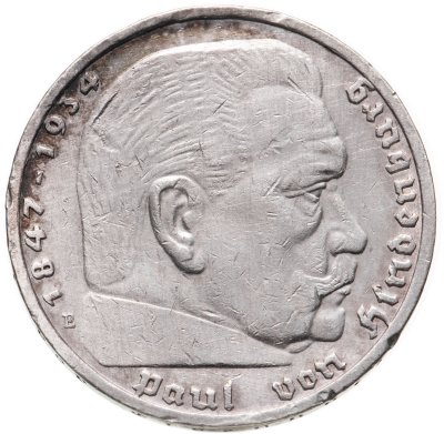 купить Германия Третий рейх 5 рейхсмарок (reichsmark) 1935 Гинденбург