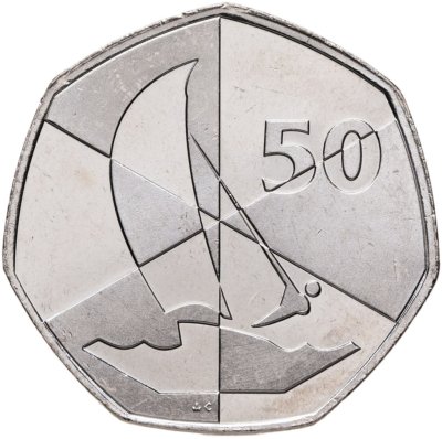 купить Гибралтар 50 пенсов 2019 "Островные игры Яхта Корабль"