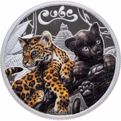 купить Тувалу 50 центов (cents) 2016 Детёныши - Ягуар, в футляре с сертификатом