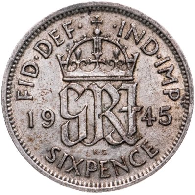 купить Великобритания 6 пенсов 1945