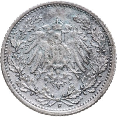 купить Германия 1/2 марки (mark) 1915 Знак монетного двора: "F" - Штутгарт